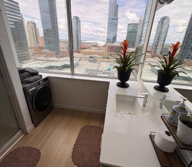 Downtown Edmonton Apartment | Boho Studio Downtown Rogers Views Heated Parking