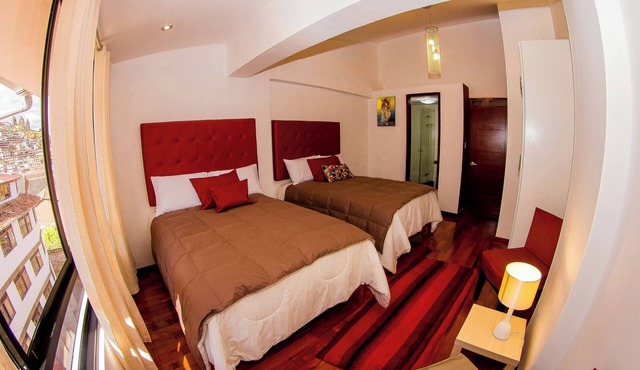 Hotel room. With 2 beds and breakfast